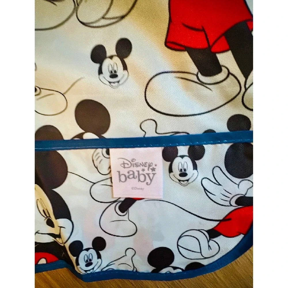 Disney Baby Mickey Mouse Long Sleeve Waterproof Bib Smock Blue White